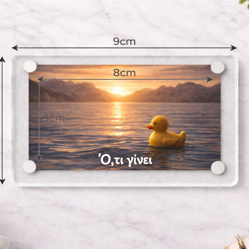 Acrylic fridge magnet "Whatever happens" new, Funny Duck Meme