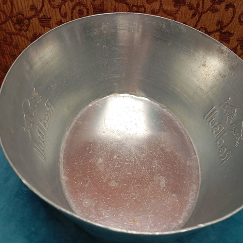 Red Bull ice bucket used, aluminum