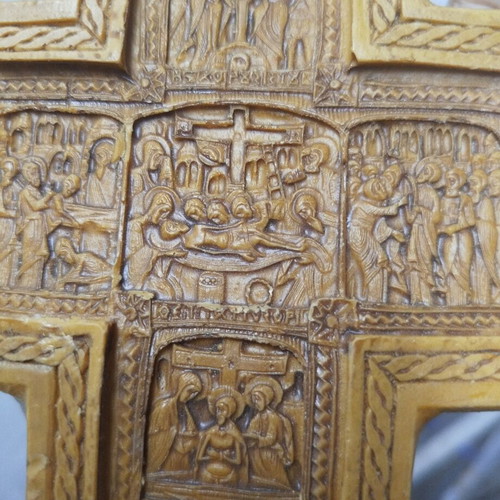 Handmade wall cross from pure beeswax and incense like new