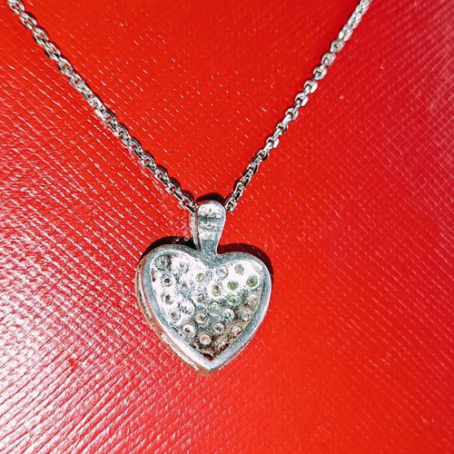 925 Jewelry Handmade Heart new, silver with zirconia and Swarovski chain