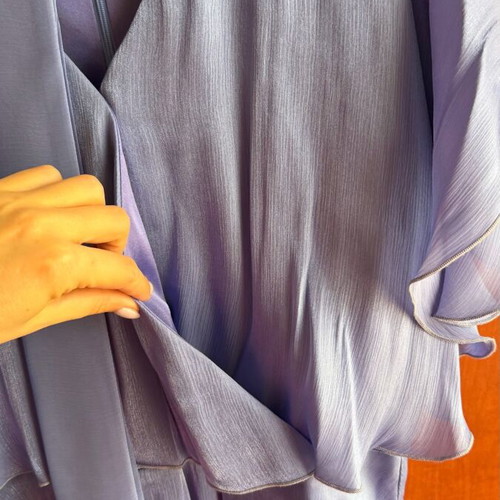 Lilac midi dress plus-size like new by Vagias for wedding or christening