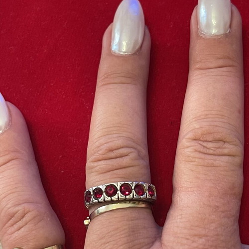 Silver 925 ring with semiprecious stones used, size 54