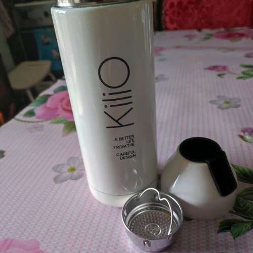 Kilio 500ml thermos new white with tea strainer