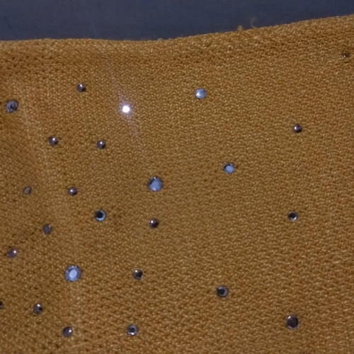 Strapless blouse yellow with rhinestones knitted elastic size small/medium