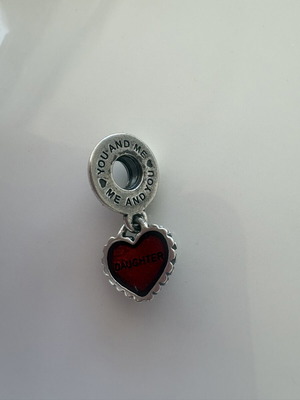 Pandora You And Me Charm used, silver and red