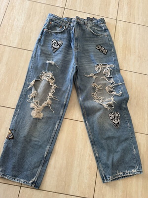 Zara baggy statement jeans, blue, size XXL