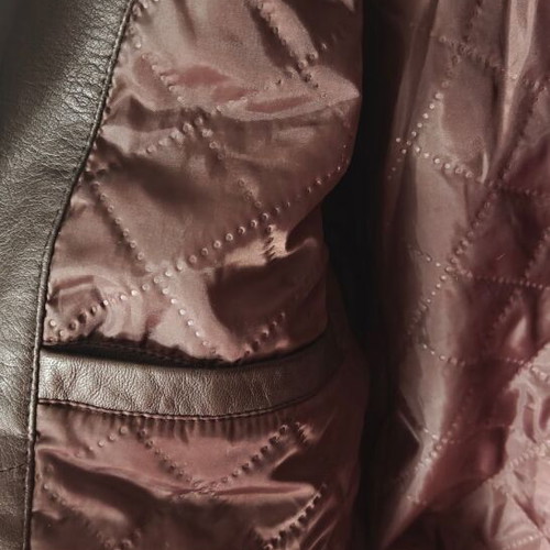 Men's leather jacket used, dark brown, XXL