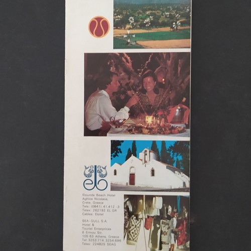 Elounda Beach hotel advertising brochure used, 1970s Crete