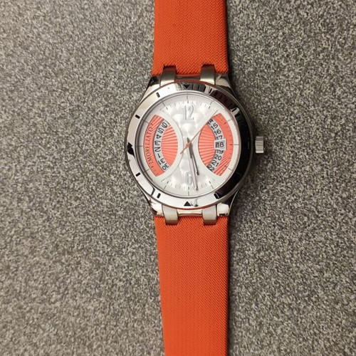 Morellato sport watch stainless steel silver/orange dial new