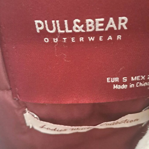 Pull & Bear women's jacket like new, burgundy with hood