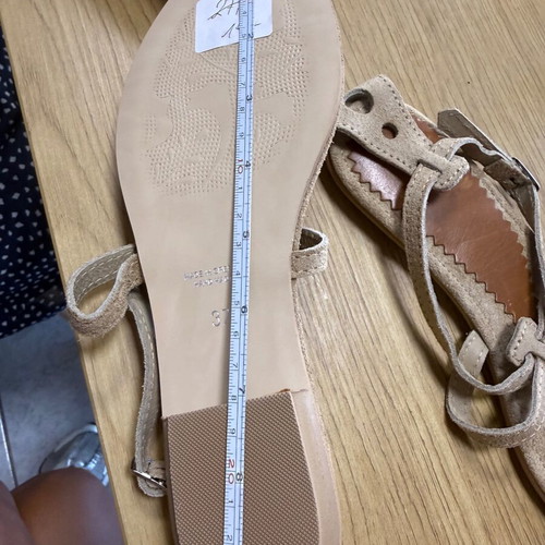 Suede women's sandals size 37 beige new