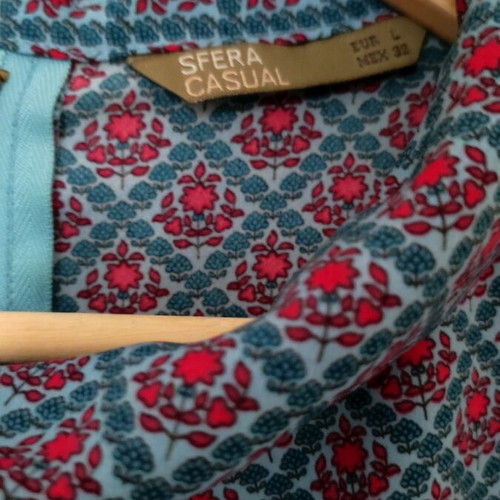 Sfera sleeveless short dress used, red and turquoise