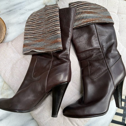 Missoni brown leather boots like new, size 36.5