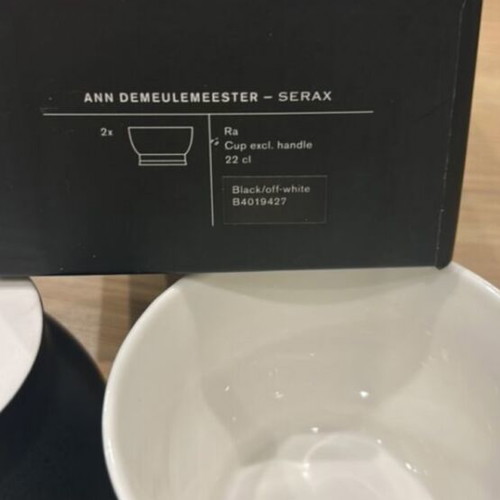Set of 4 Ra handleless cups by Ann Demeulemeester for Serax new in luxury box