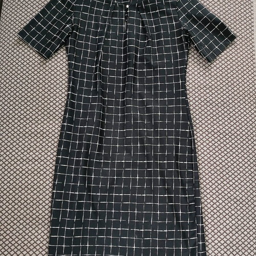Black checkered midi dress used, size XL