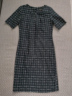 Black checkered midi dress used, size XL