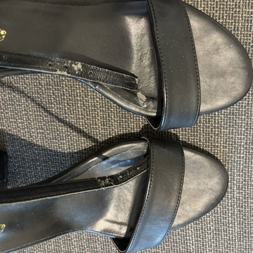 Tonino women's black sandals with thick 9.5cm heel, size 39