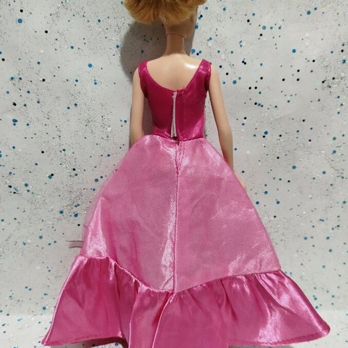 Barbie Pixie like new with pink satin and tulle gown