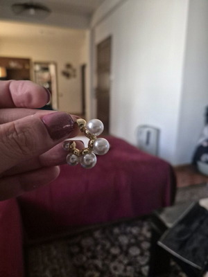 LifeLikes earrings with pearls used, slightly dangling