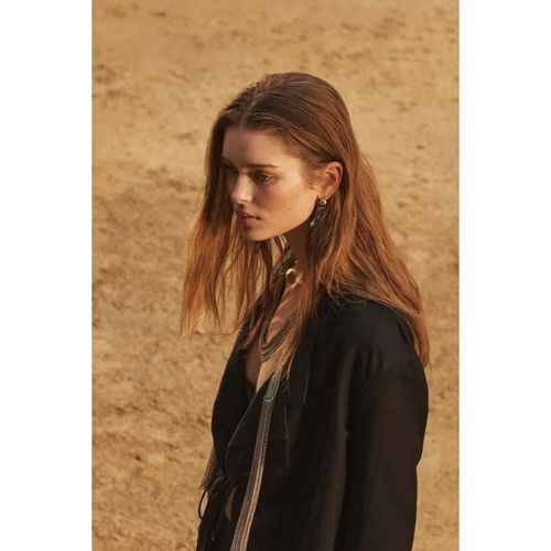 Zara linen cropped jacket black medium new