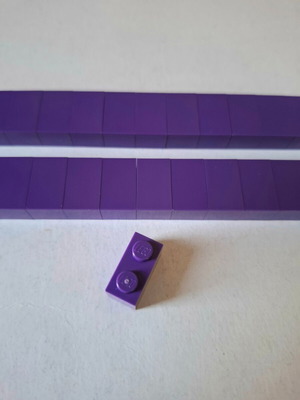 Lego Classic Basic Brick 1 x 2 Purple pack of 24 like new