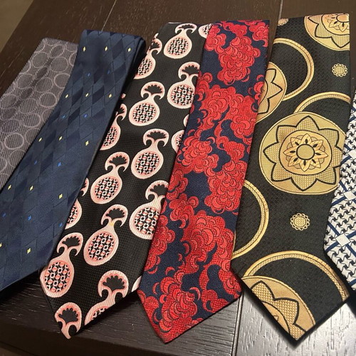 Vintage ties used, pack of 7 multicolored