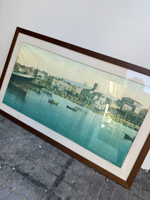 Vintage κάδρο με παραθαλάσσιο τοπίο
