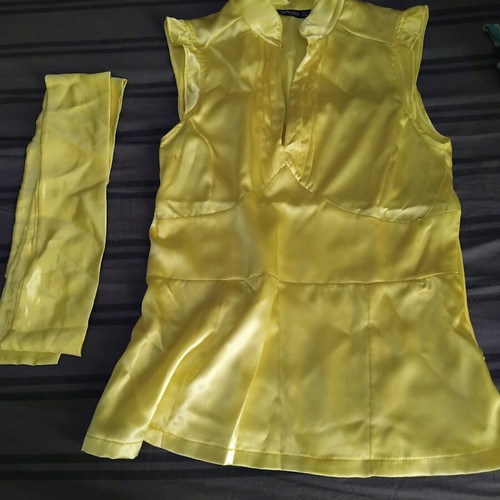 Benissimo satin top used, yellow, size M