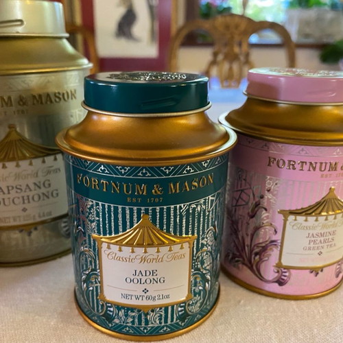 Metal tea tins used, pack of 7, Fortnum & Mason, Jacksons, Dammann frères