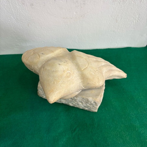 Marble folk sculpture used, bird figure, height 26cm