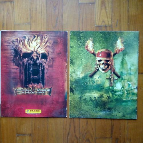 Pirates of the Caribbean sticker albums used, two issues