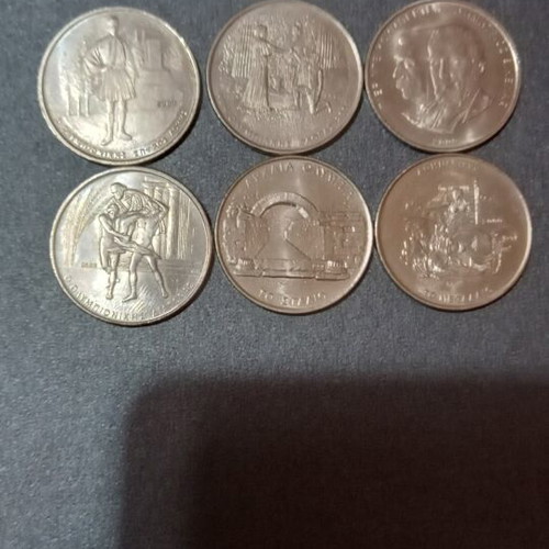 Set of 6 500 Drachma coins Athens 2004 new