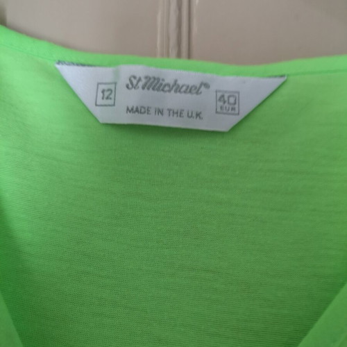 Vintage St Michael neon green midi dress size EUR 40 UK 12 like new