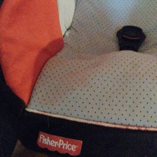 Fisher Price child car seat red gray with black plastic like new