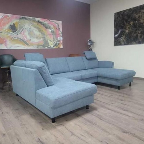 Blue Corner P-Shaped Fabric Sofa LS404520 New