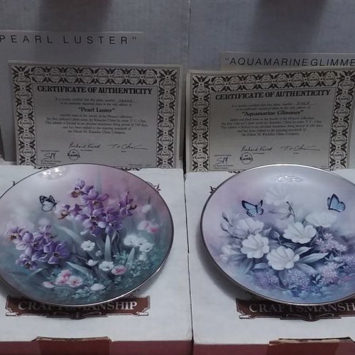 Bradex Decorative Plates 8 pcs Edwin M.Knowles "Jewels of the Flowers" new