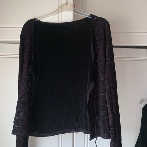 Skirt and jacket set like new, summer purple and black with glitter