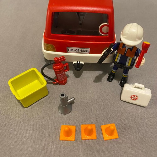 Playmobil fire truck used toy set