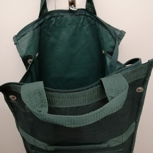 Shopping trolley bag like new, green with Mythos logo