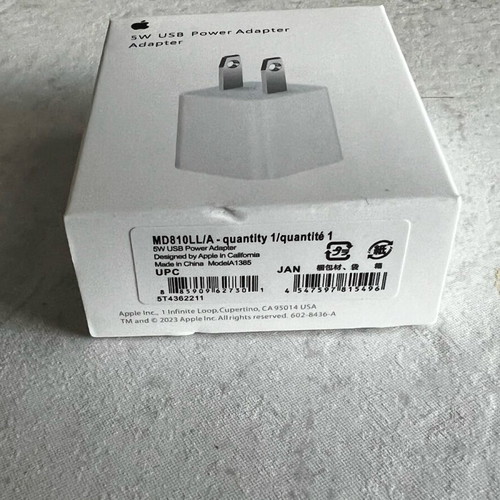 Apple USB power adapter US for American plug