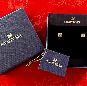 Swarovski αυθεντικά,καινούργια καρφωτά σκουλαρίκια rose gold 0,6 cm