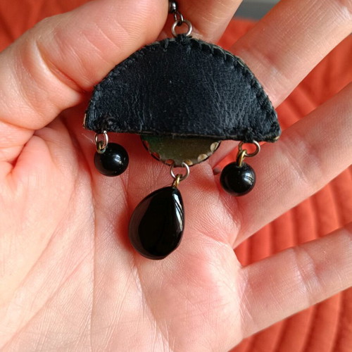 B612 earrings like new, handmade with leather