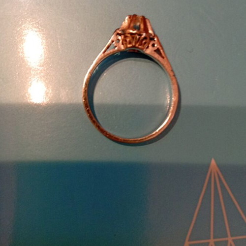 Diamond Solitaire Ring K18 White Gold, like new