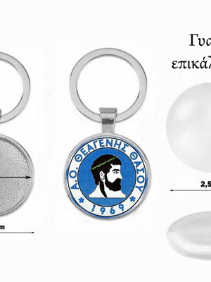 Μπρελόκ Θεαγένης Θάσου καινούργιο, επικάλυψη ακρυλικό γυαλί