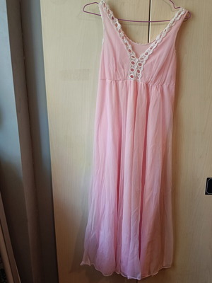 Vintage nightgown set pink, like new, Greek made