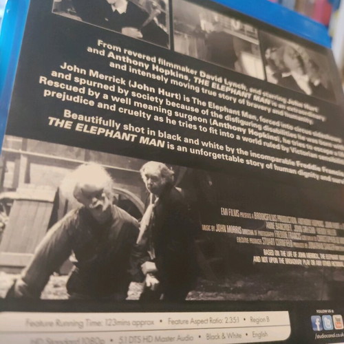 The Elephant Man Blu-Ray like new, social drama thriller