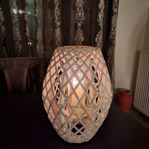 Floor candlestick like new, large, ecru color