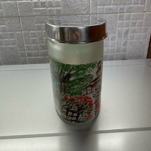 Vintage airtight glass jar used