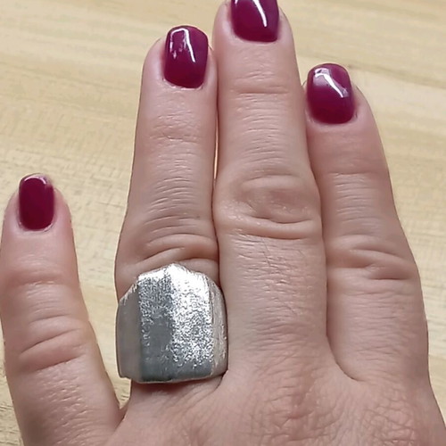 Silver ring 925 with sandblasting new, size 60-61