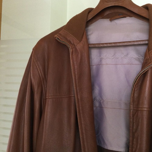 Leather jacket men's like new, size 58, tan color